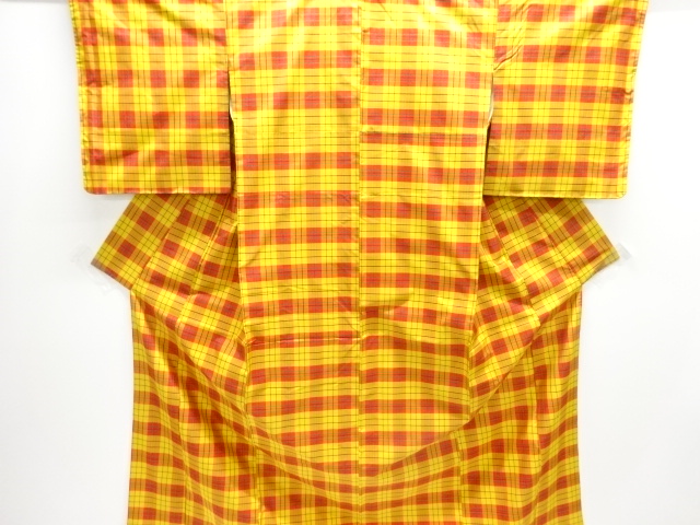 JAPANESE KIMONO / YONEZAWA TSUMUGI / WOVEN GRID